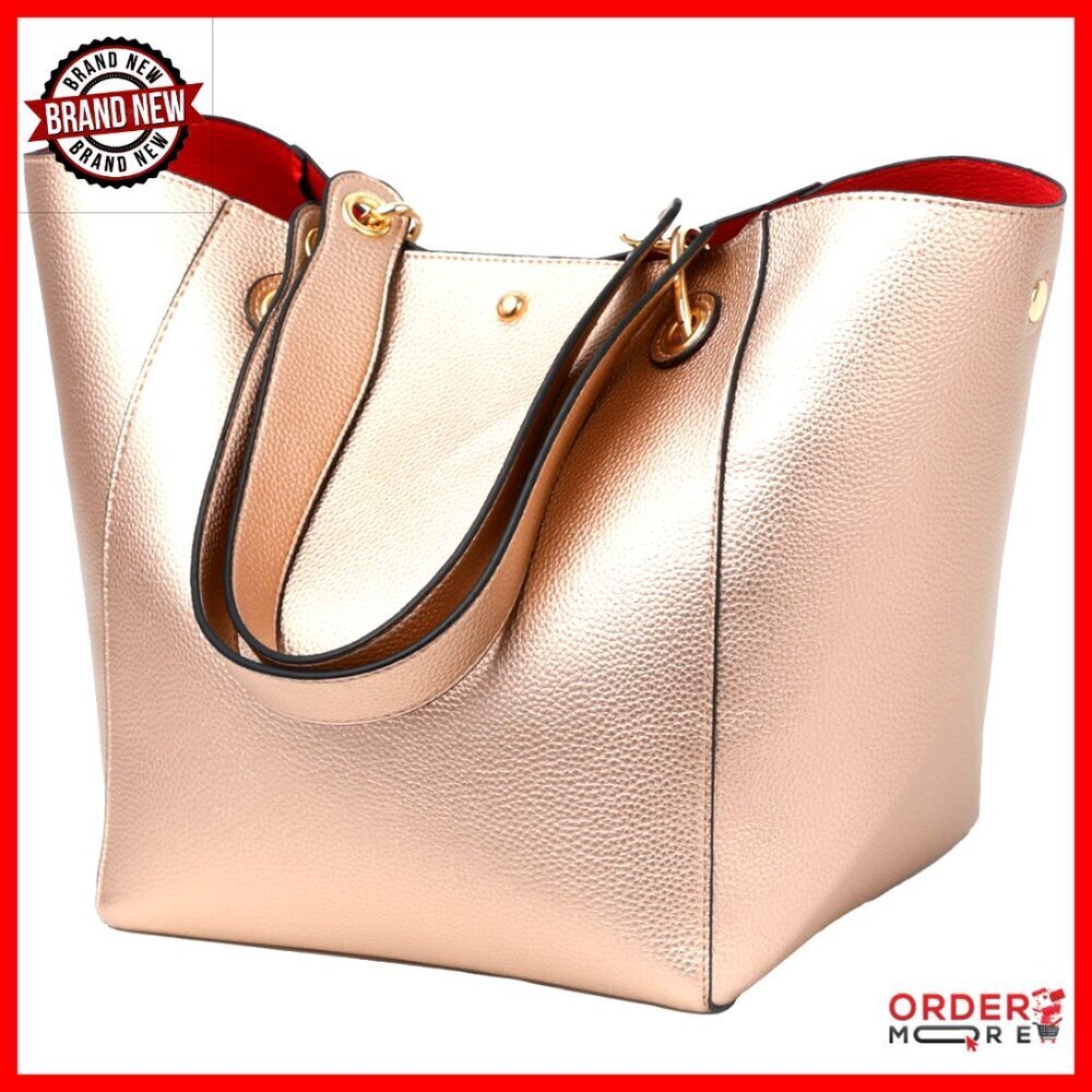 Large Work Tote Bag with Crossbody Strap, Vegan Leather, 25L Capacity